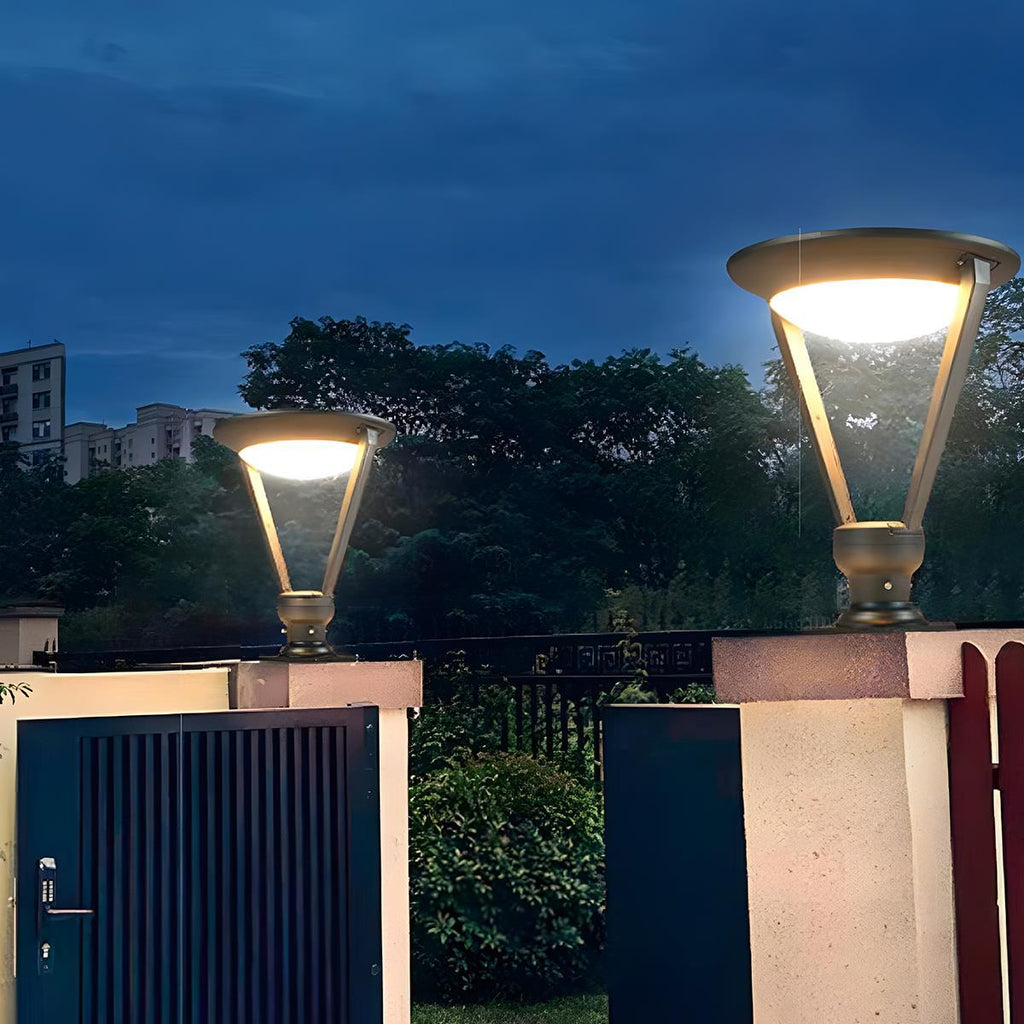 Waterproof Modern Conical LED Outdoor Post Lights