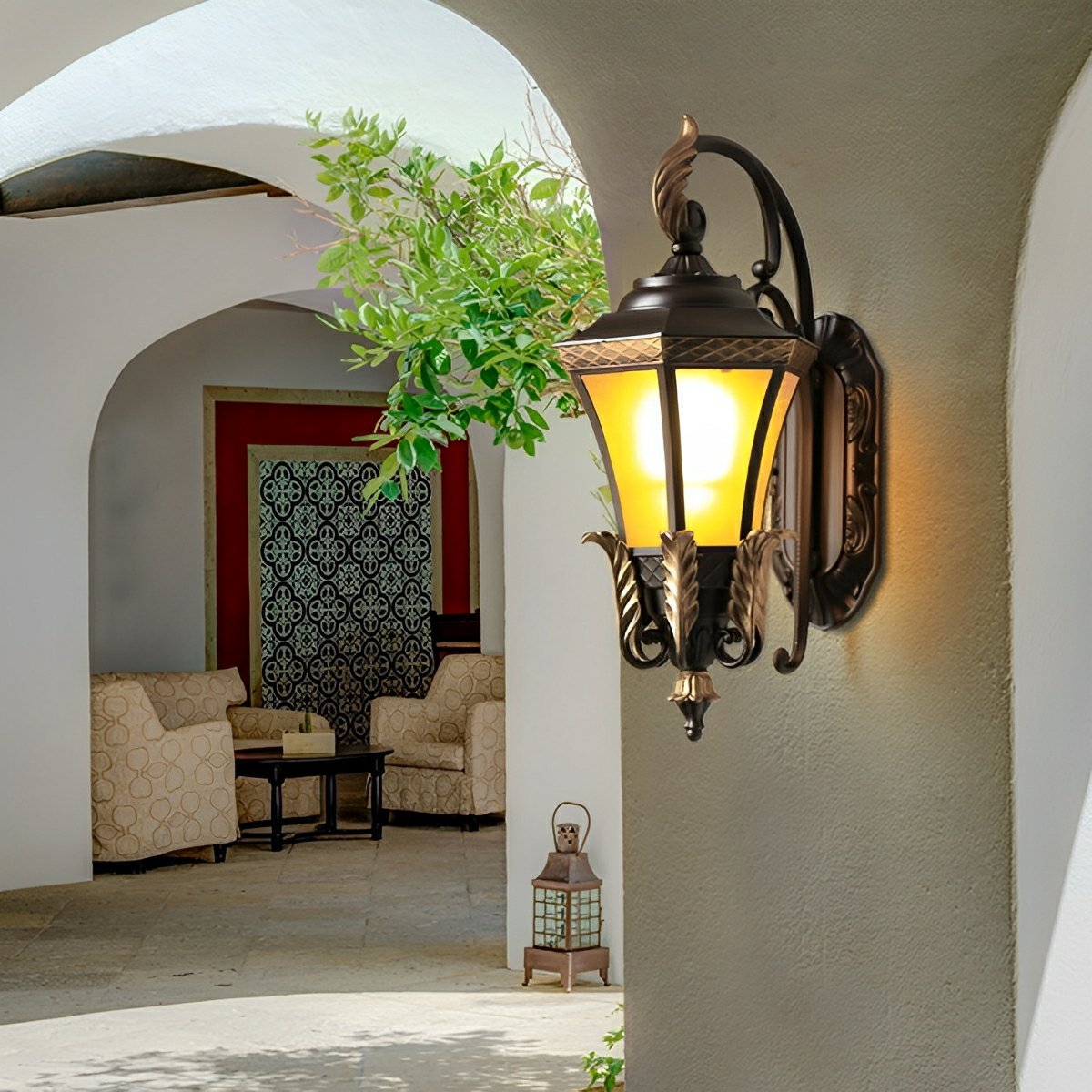 Vintage Hexagon Casa Marseille Waterproof Outdoor LED Porch Wall Lights