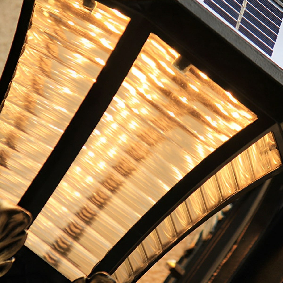 Vintage Waterproof Hexagonal Solar Outdoor LED Porch Light Exterior Wall Lights